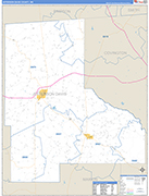 Jefferson Davis County Wall Map Basic Style